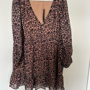 Lulu's Brown Leopard Print Dress